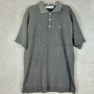 Giorgio Armani Men's Gray Ribbed Polo Shirt - Made in Italy - Size Large